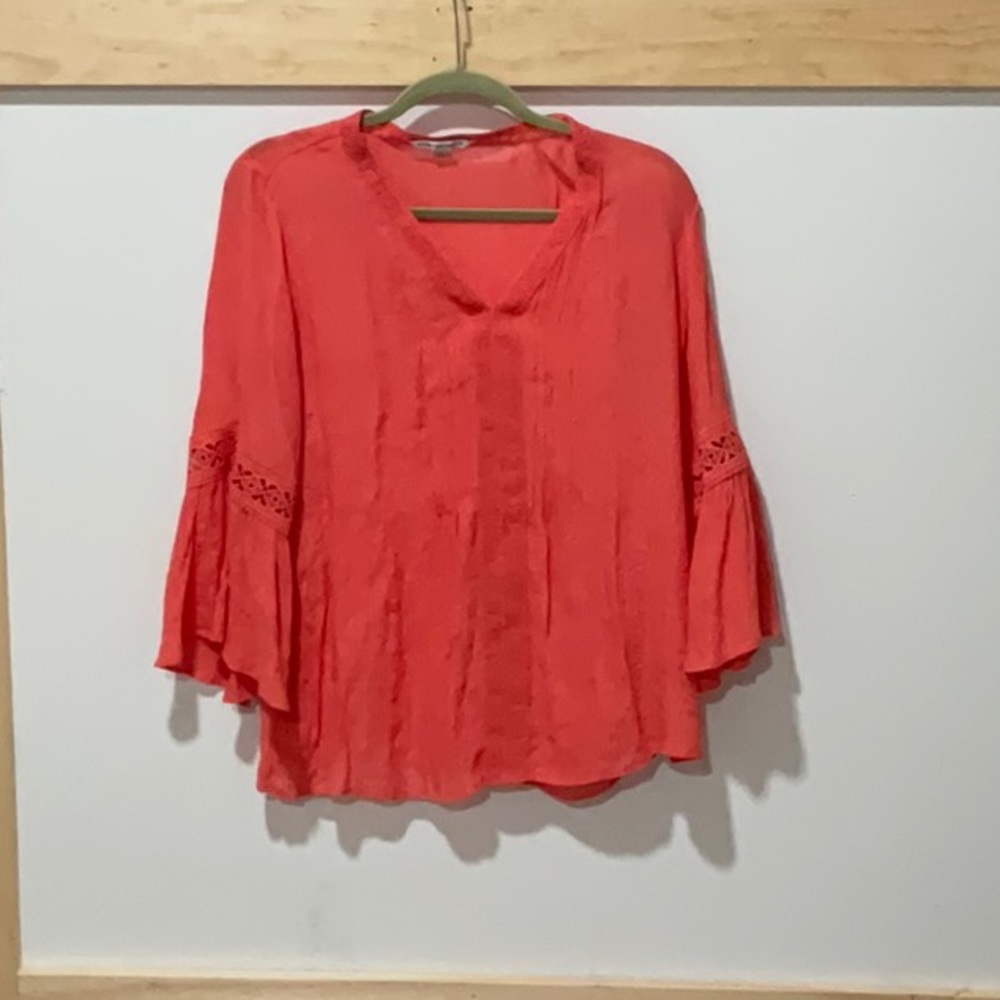 Counterparts Coral Flowy Sleeve Blouse